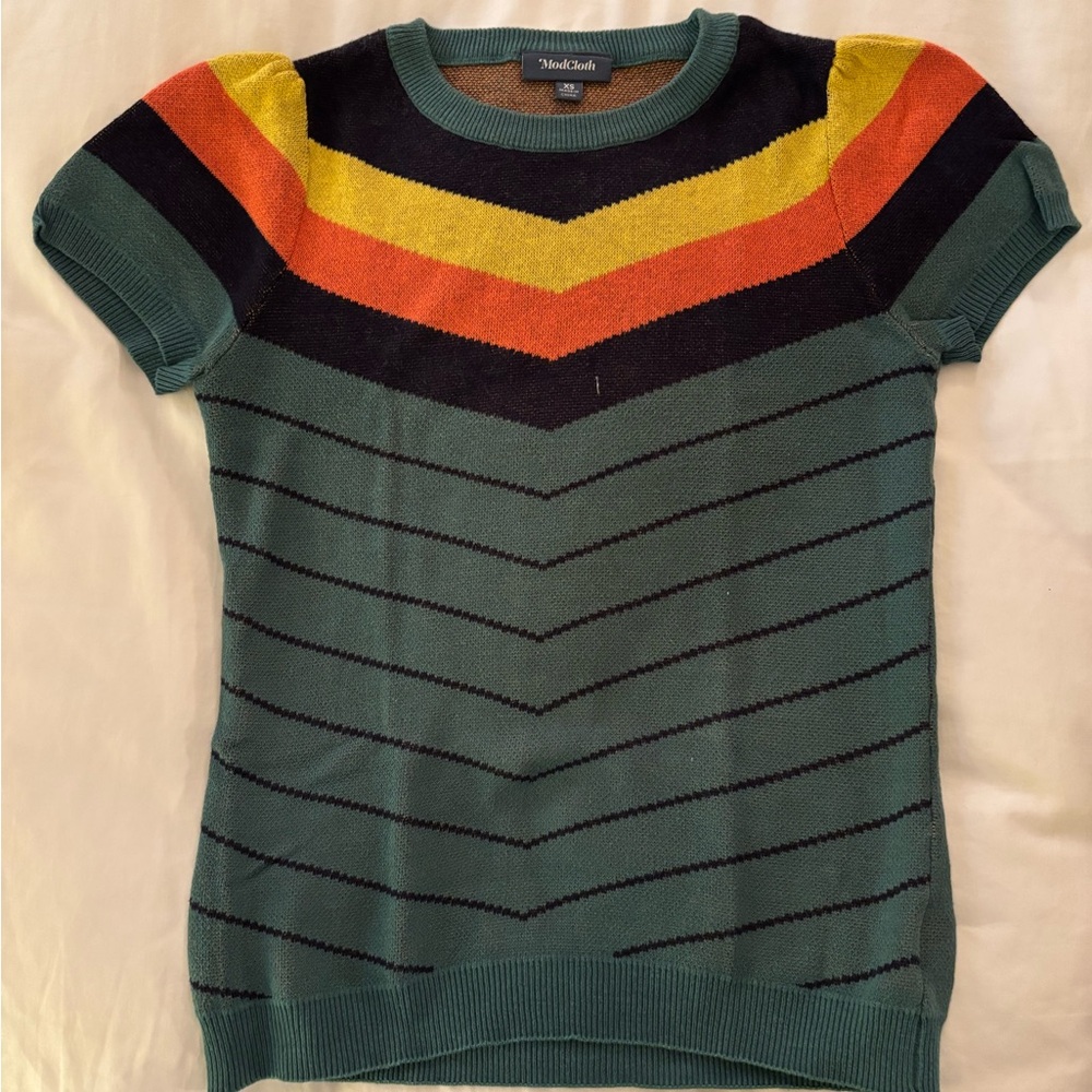 Women's Multicolor Chevron Sweater